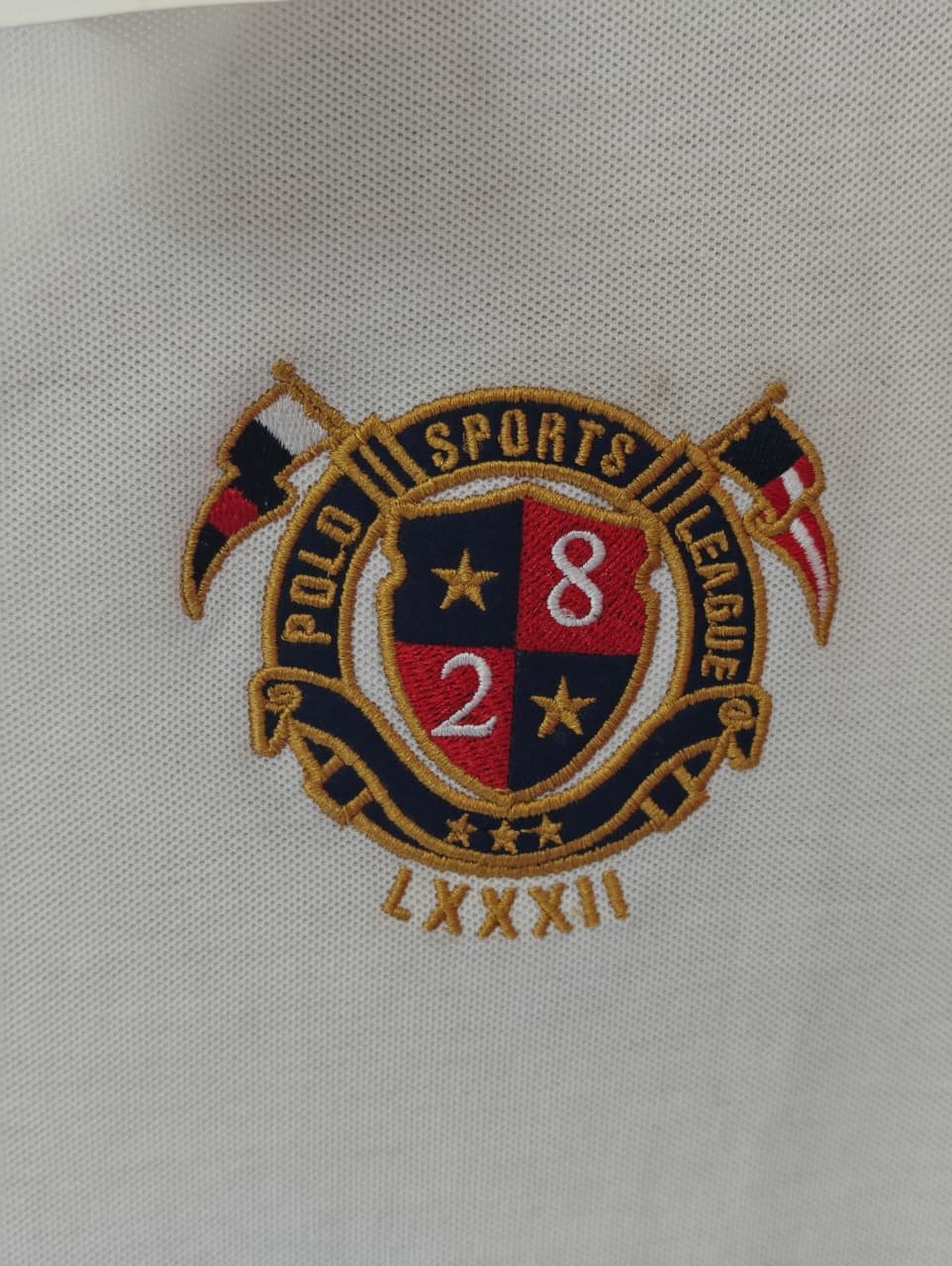 Classic White Polo T-Shirt with Embroidered Crest
