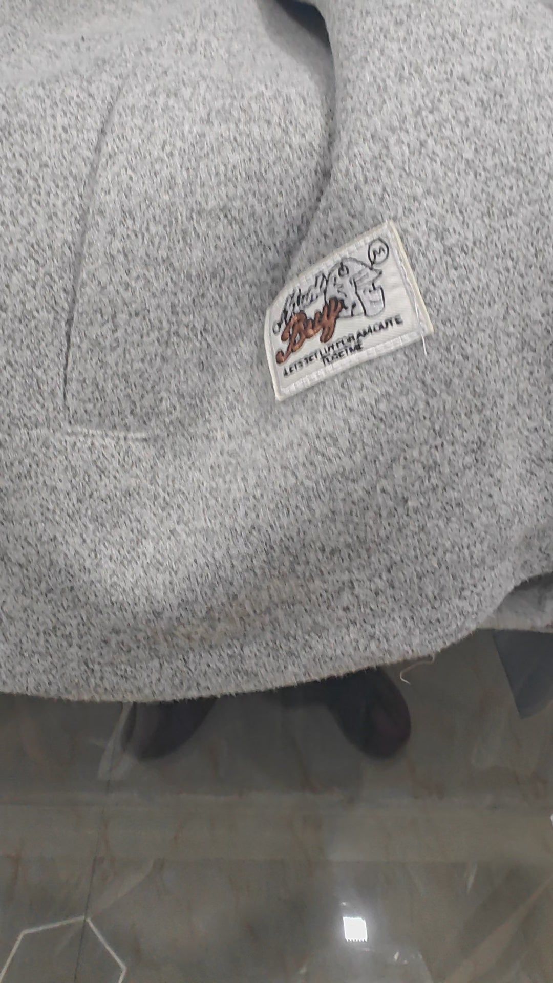 men hoodies drop shoulder white & gary