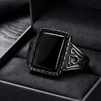 black stone ring for men