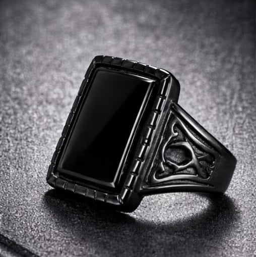 black stone ring for men