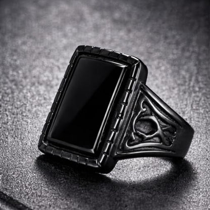 black stone ring for men