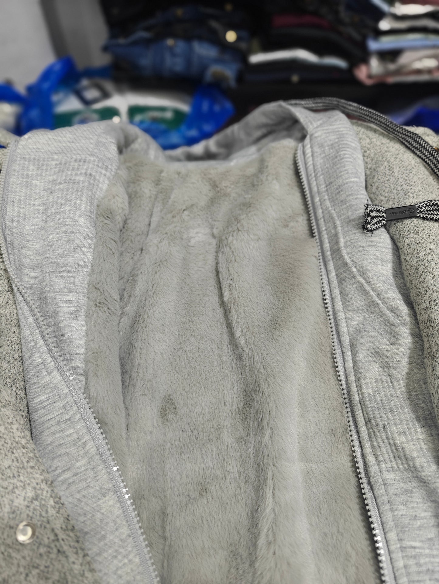 men hoodies drop shoulder white & gary